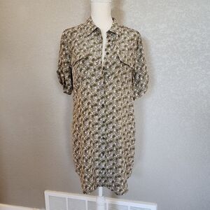 Equipment Silk button down shirt dress size Medium